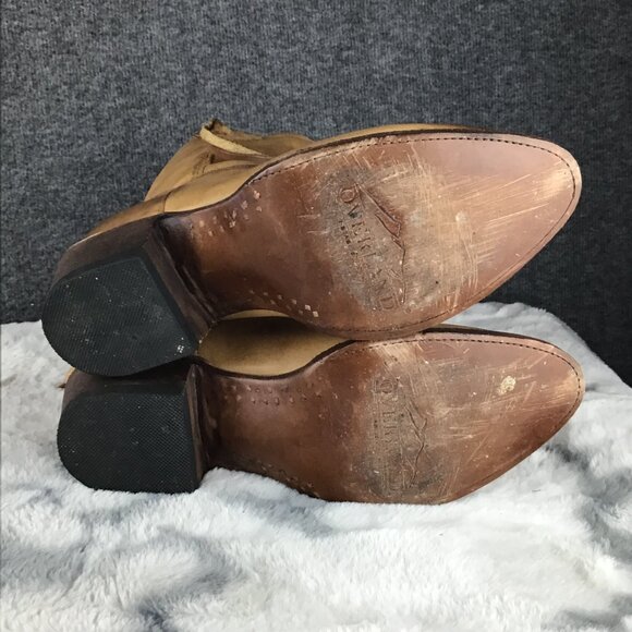 Rare Overland Handmade Carly Cowhide Leather Ankle Boots Yoke and Tassel Detail - Picture 11 of 11